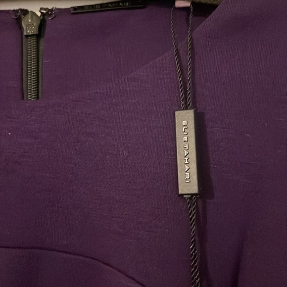 NWT Elie Tahari Lizzie Ponte Flutter Dress. Plum size 12 - Picture 4 of 6